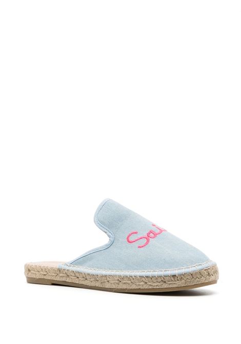 light blue flat slip on espadrilles  MC2 | ISLA N-DENIM25 EMB